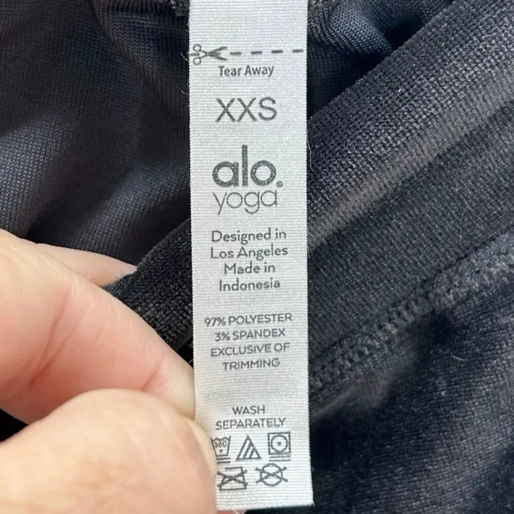 Alo girls velour track pants XXS